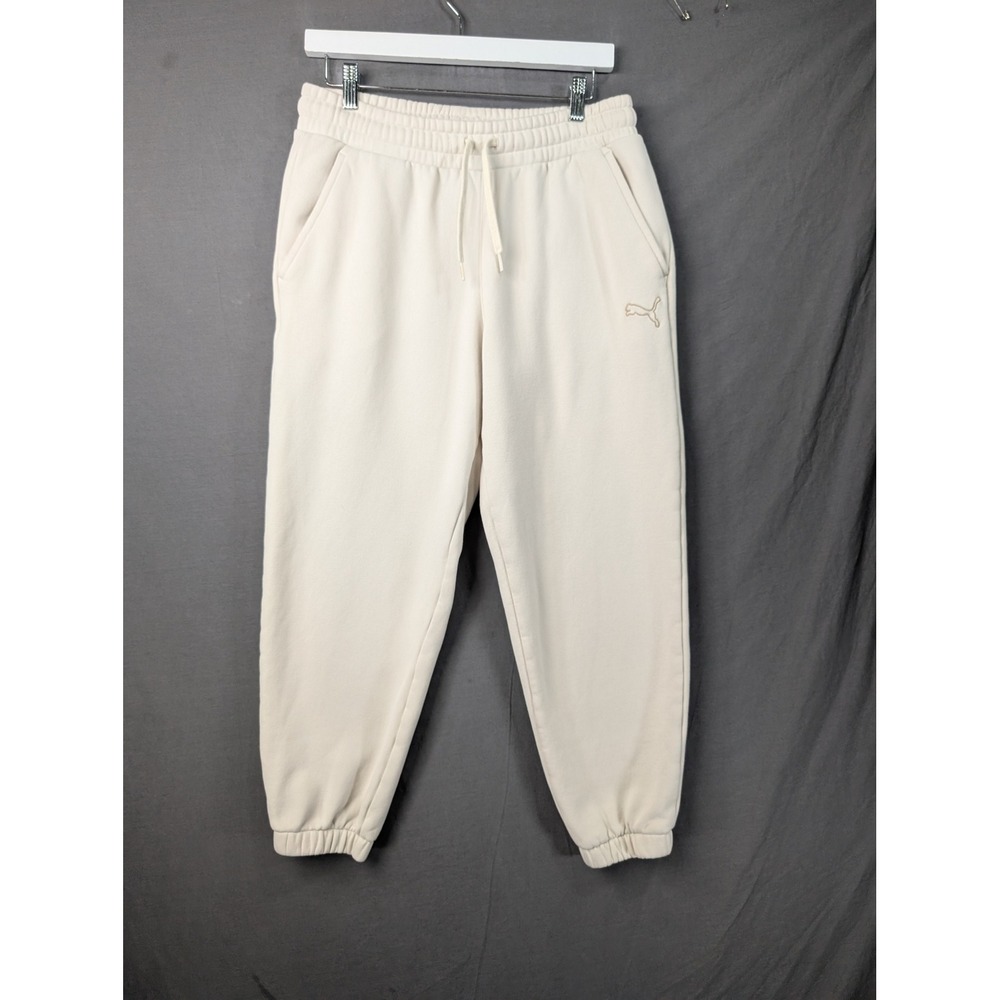 Puma Womens Classics High Waist Sweatpants Cream Beige 680077-87 Size M